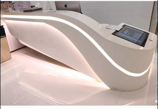 solid surface stone reception desk yhs 6