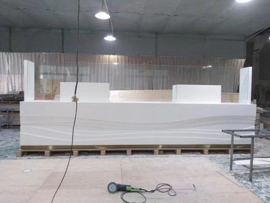 solid surface stone reception desk yhs 9
