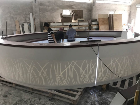 solid surface stone reception desk yhs 33