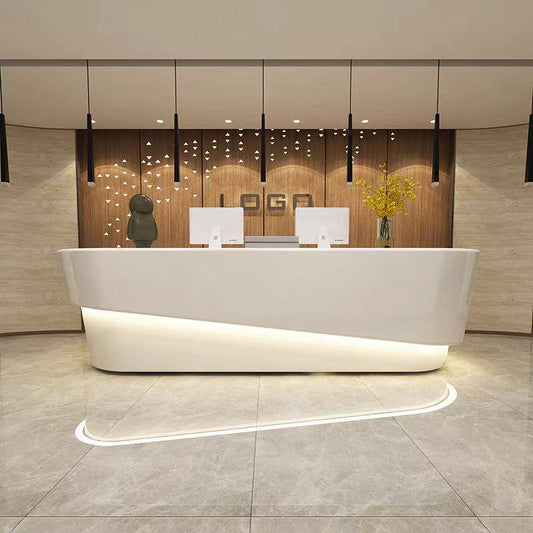 solid surface stone reception desk yhs 3