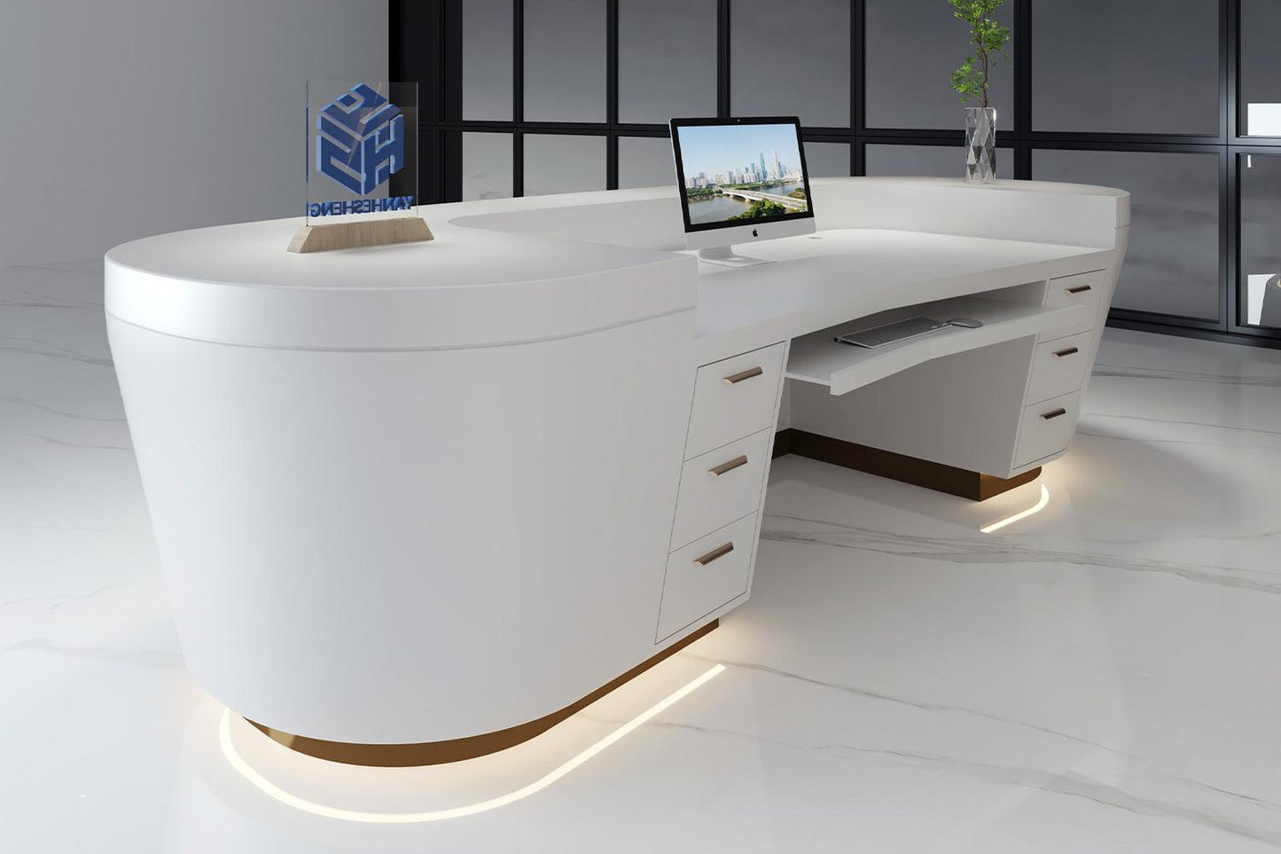 2person use small reception desk countertop reception desk for salon white office front desk