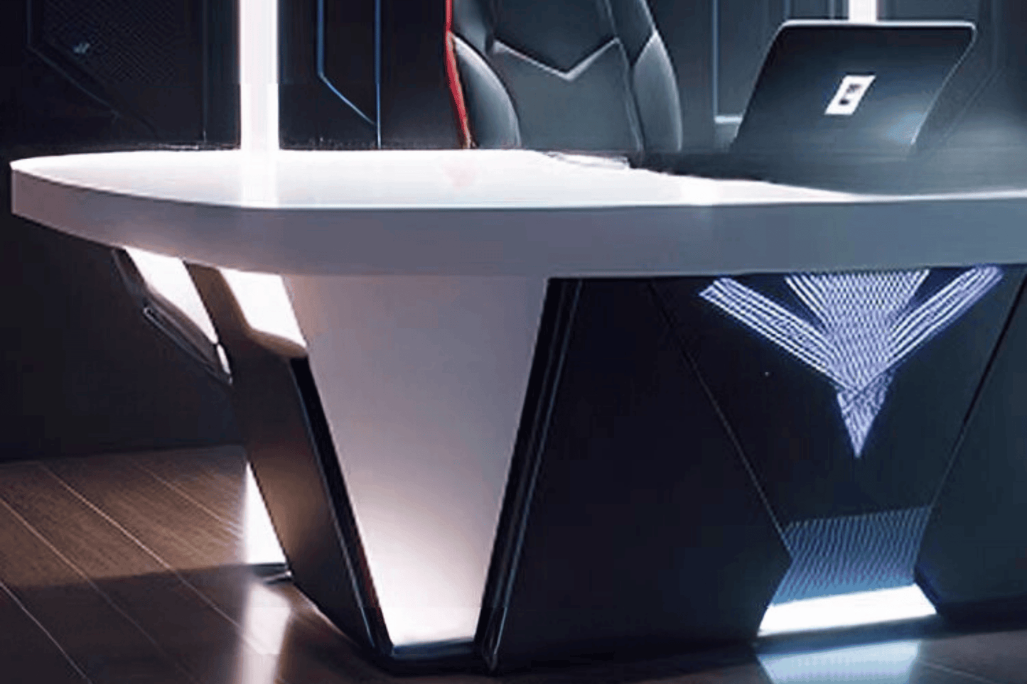 YHS Custom solid surface stone manager desk Black Creative Technology