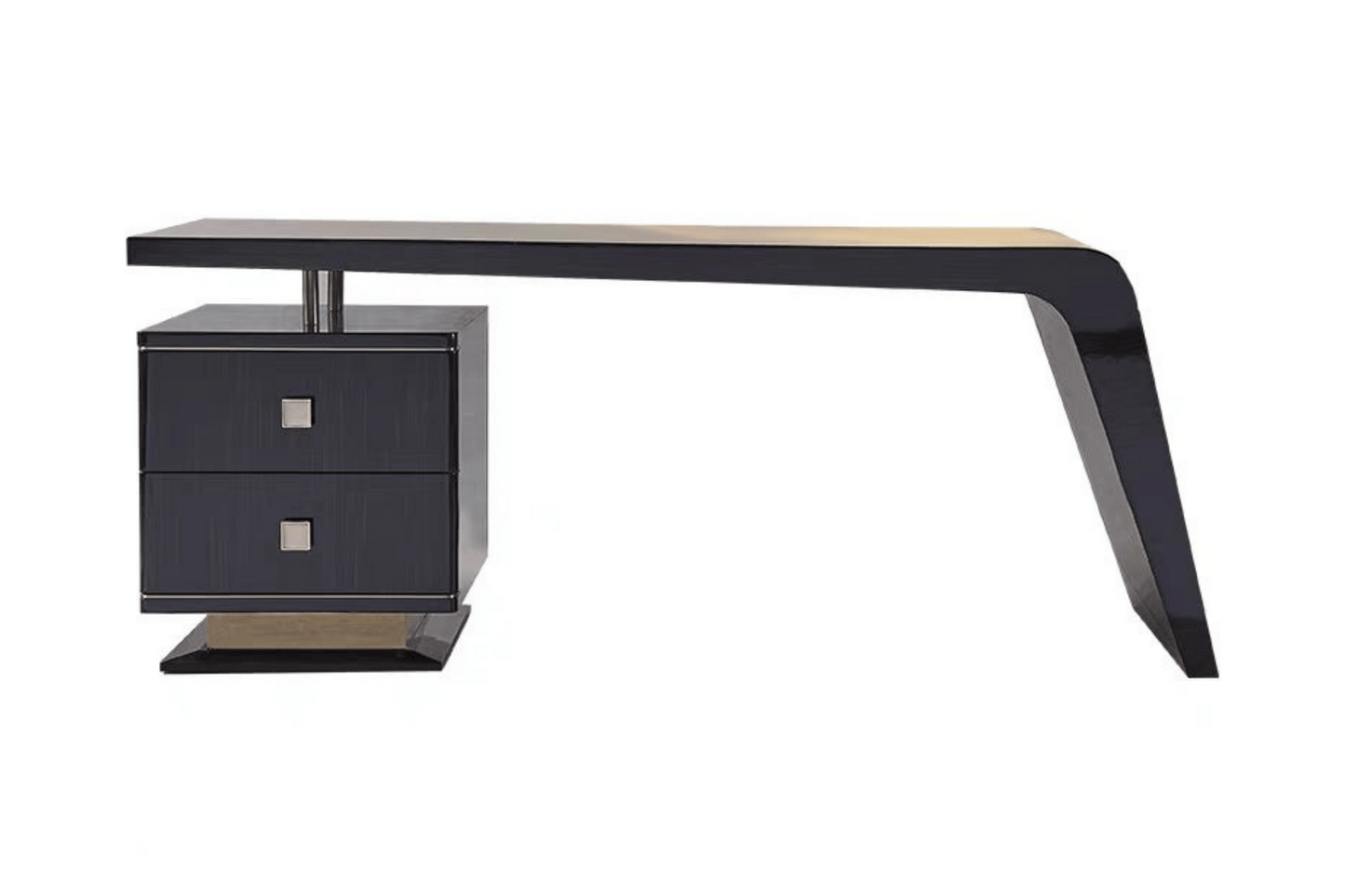 YHS Custom solid surface stone Manager Desk Black Creative Shaped