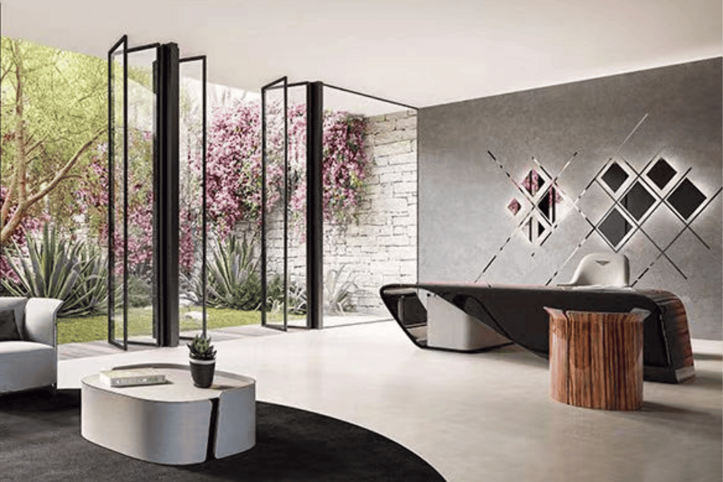 YHS Custom solid surface stone Manager Desk Office Modern Light Luxury