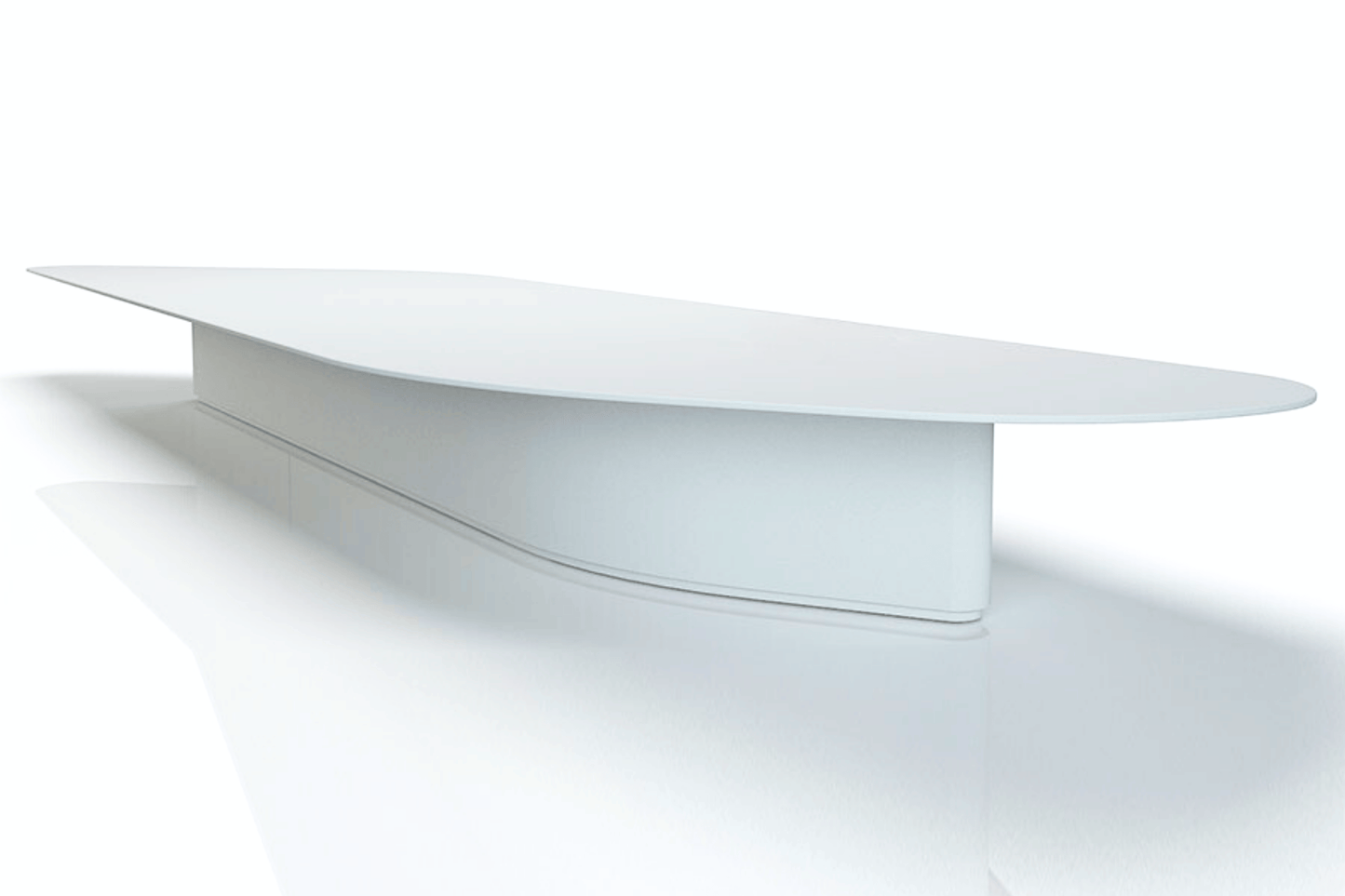 YHS Custom solid surface stone Conference Table Simple White Large