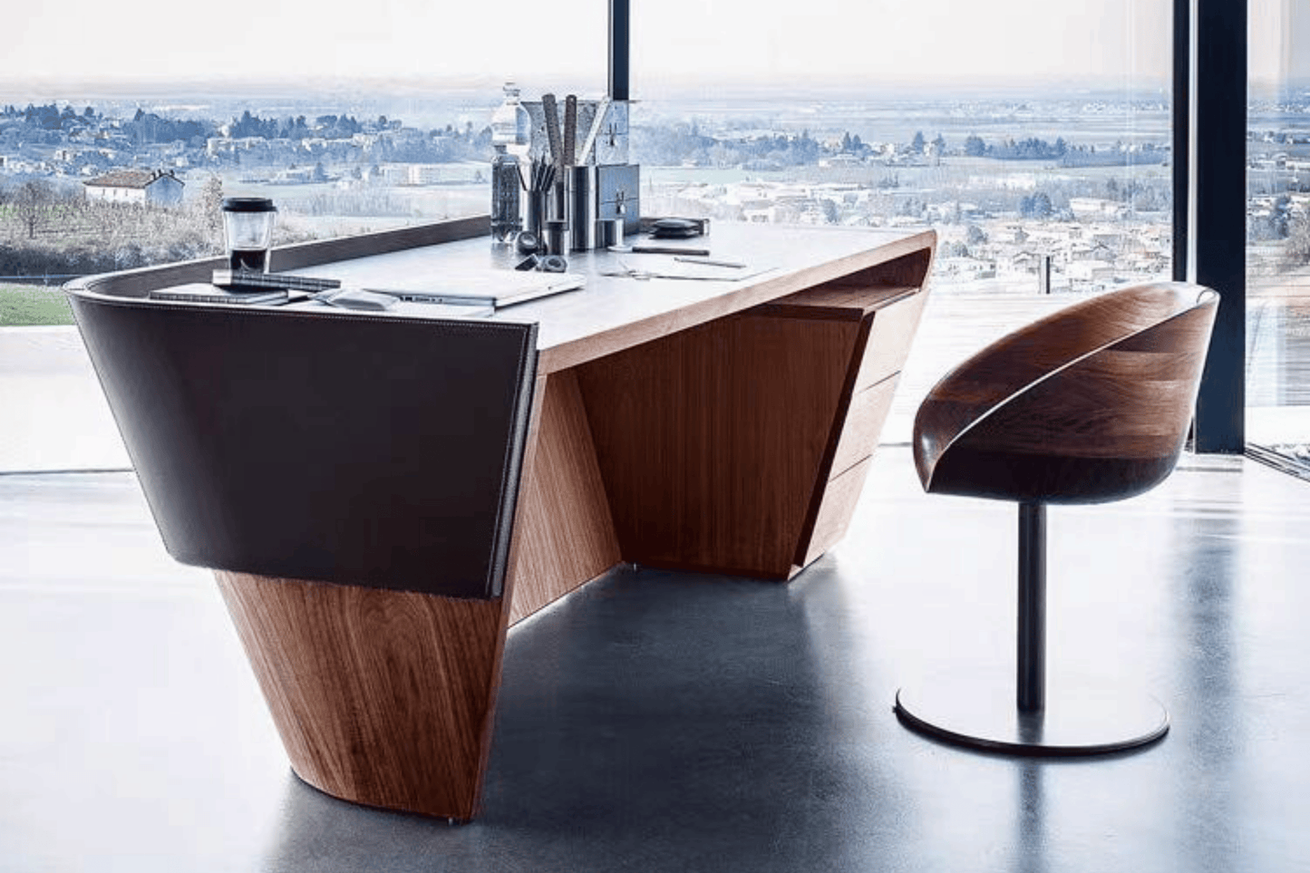 YHS Custom solid surface stone manager desk Light Luxury Simple Modern