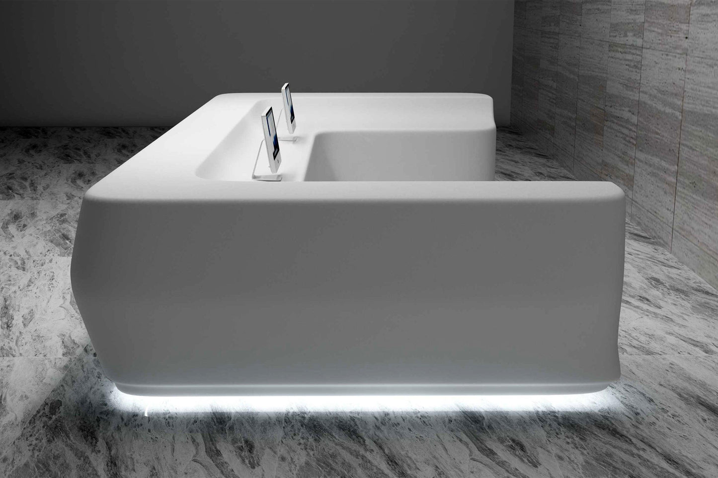 YHS Custom solid surface stone Reception Desk Simple Modern