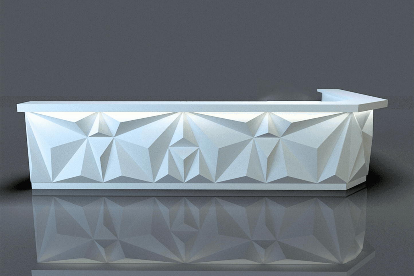 YHS Custom solid surface stone Reception Desk White Creative Light Luxury Style