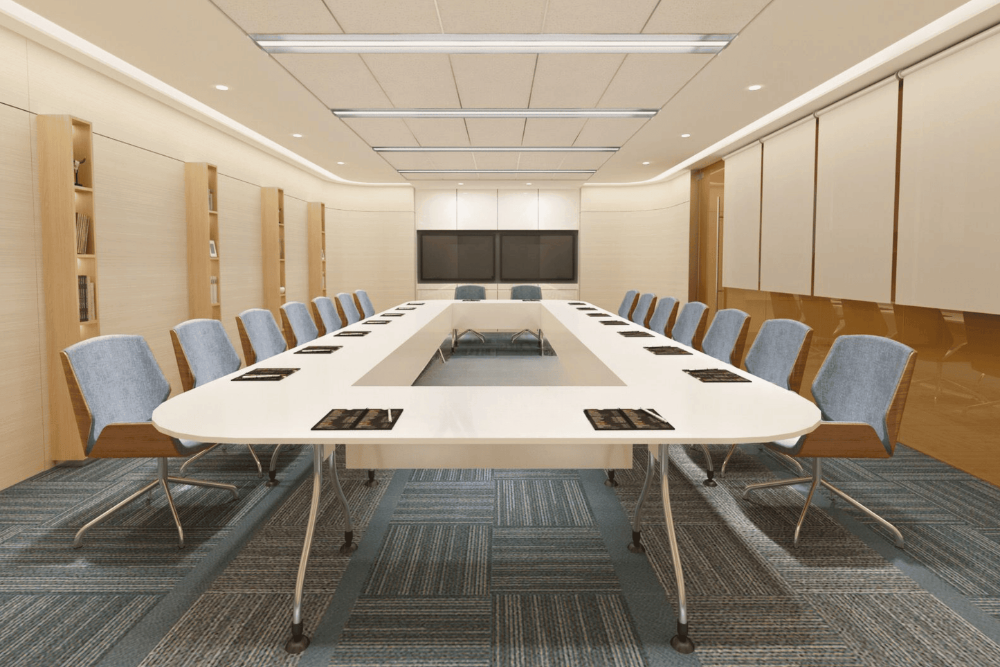 YHS Conference Table Modern white square 22person use