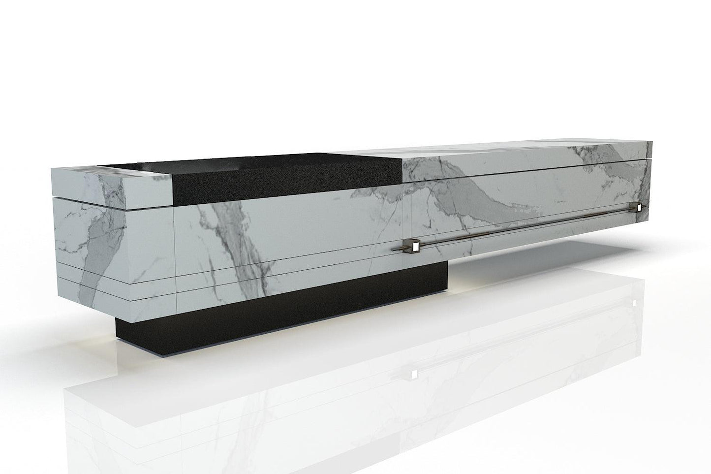 YHS Custom Reception Desk white marble Beauty Salon Cashier Desk