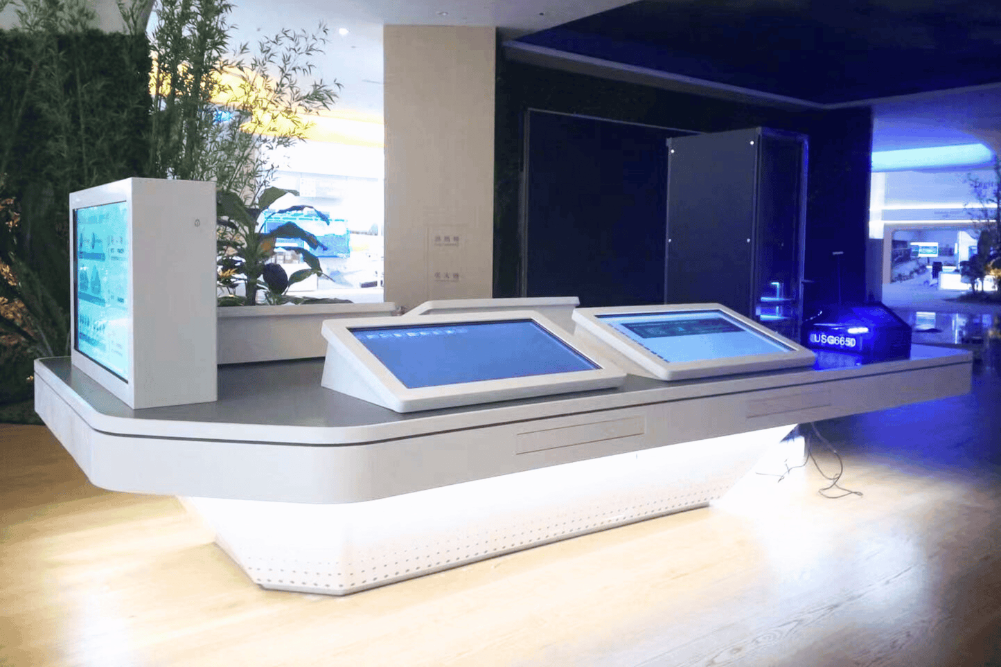 YHS Solid surface check in counter airport design service desk