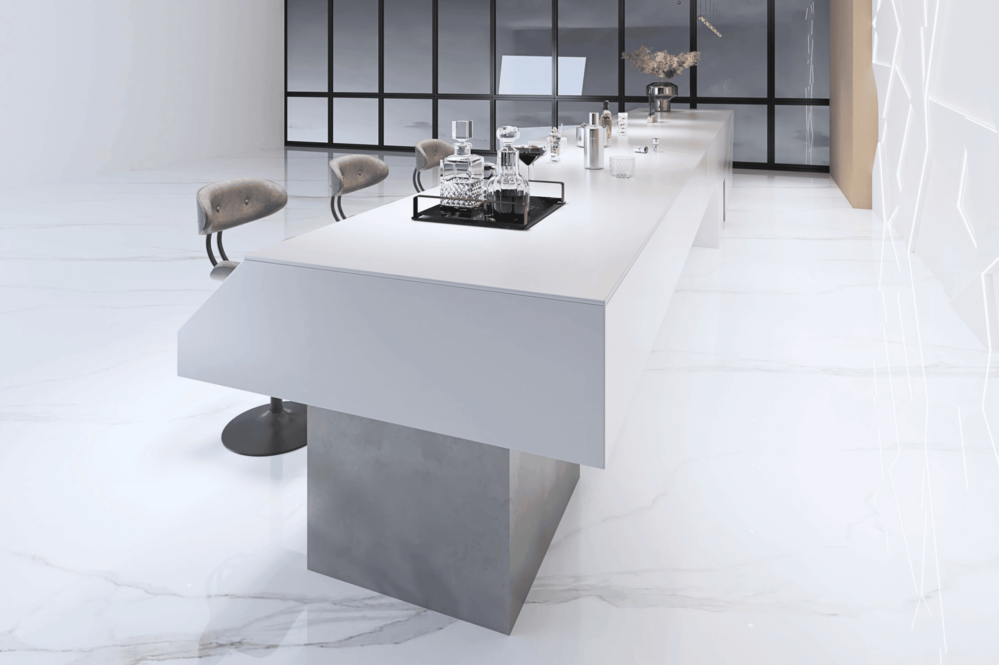 YHS beauty kitchen countertop Luxury grey island table