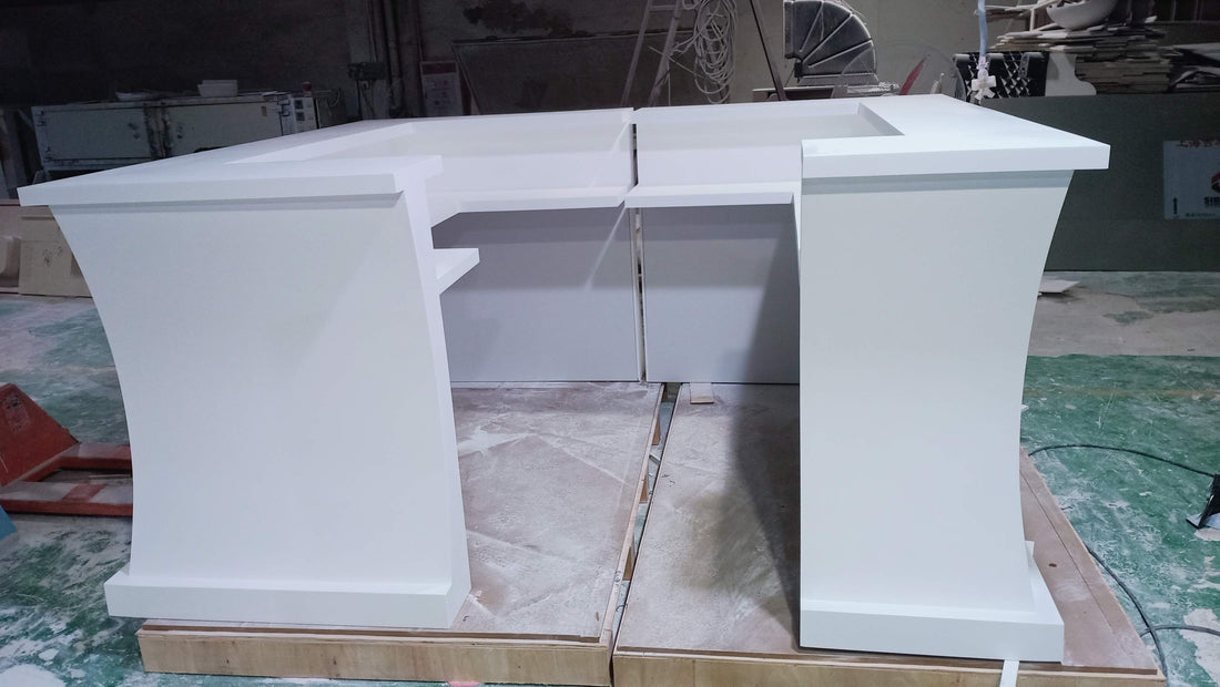 solid surface stone reception desk yhs 22