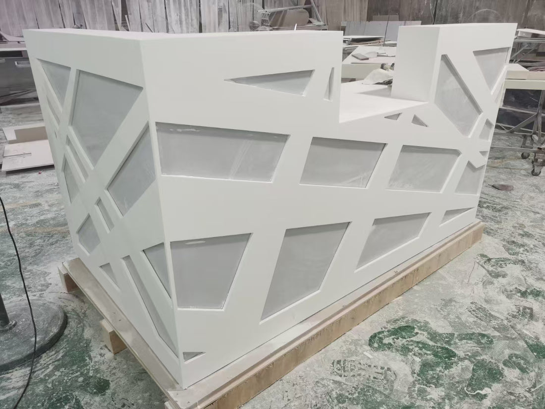 solid surface stone reception desk yhs 34