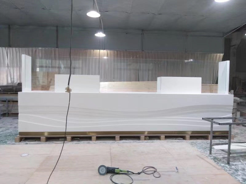 solid surface stone reception desk yhs 9