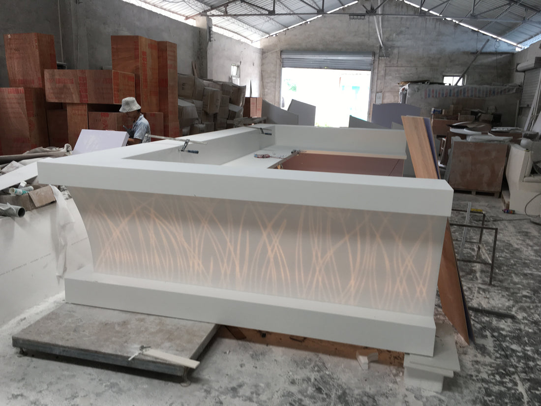 solid surface stone reception desk yhs 41