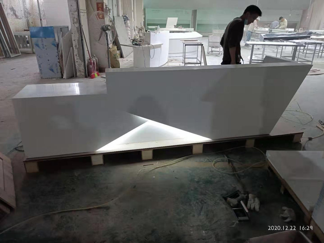 solid surface stone reception desk yhs 40