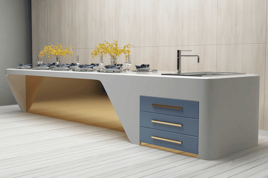 YHS Custom solid surface Luxury Premium Kitchen Center Island