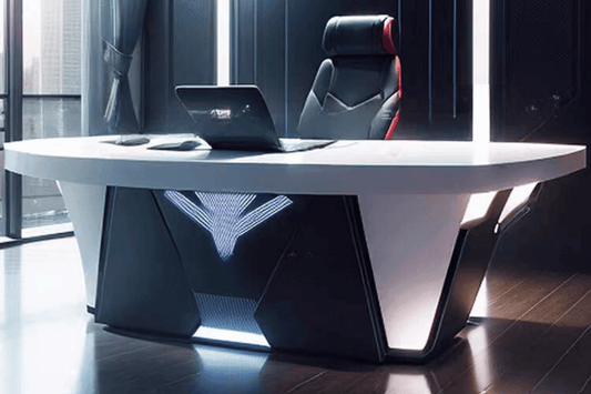 YHS Custom solid surface stone manager desk Black Creative Technology