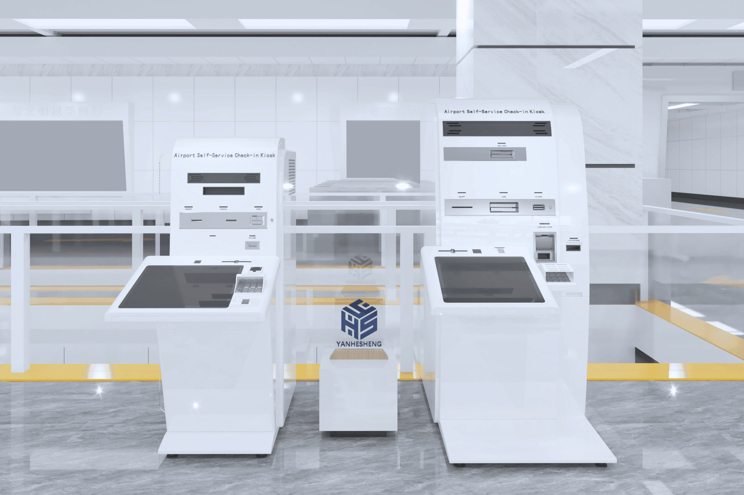 YHS Self-Service airport Check-in Kiosk bank airport custoM WHITE