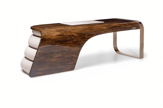 YHS solid surface luxury beauty i shape executive desk
