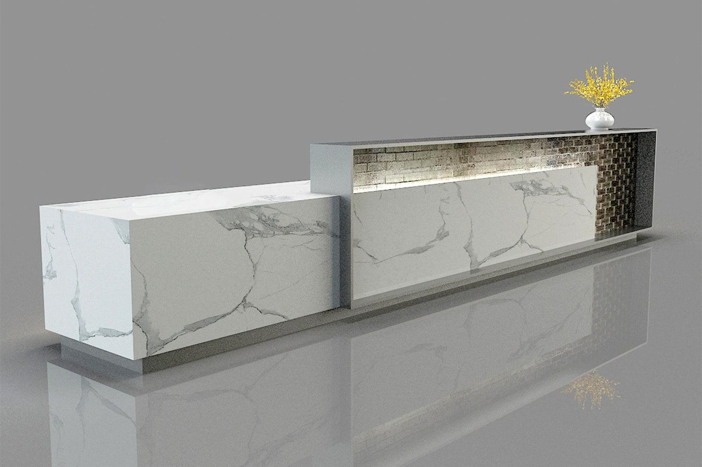 YHS Custom Reception Light Luxury Marbleized Hotel Front Desk