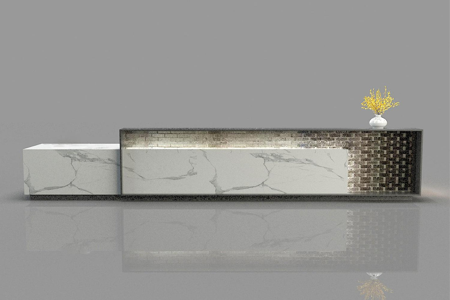 YHS Custom Reception Light Luxury Marbleized Hotel Front Desk