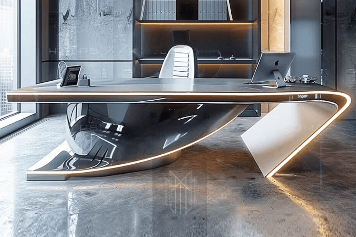 YHS Custom solid surface stone manager desk Stylish sense of technology
