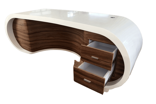 YHS Custom solid surface stone manager desk Office Stylish Curved