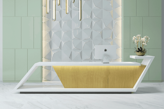 YHS Reception Desk White Creative Corporate Front Desk