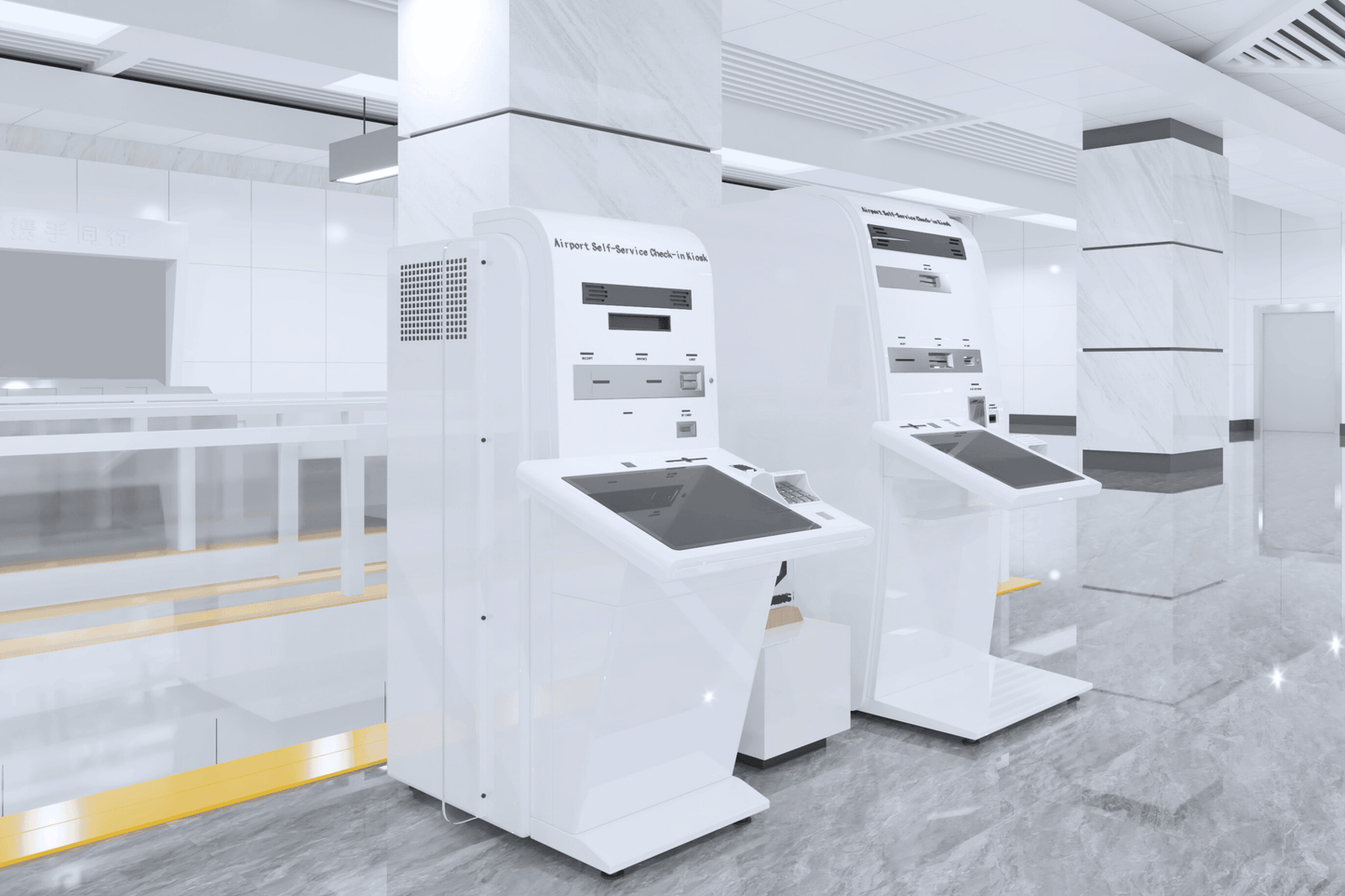 YHS Self-Service airport Check-in Kiosk bank airport custoM WHITE