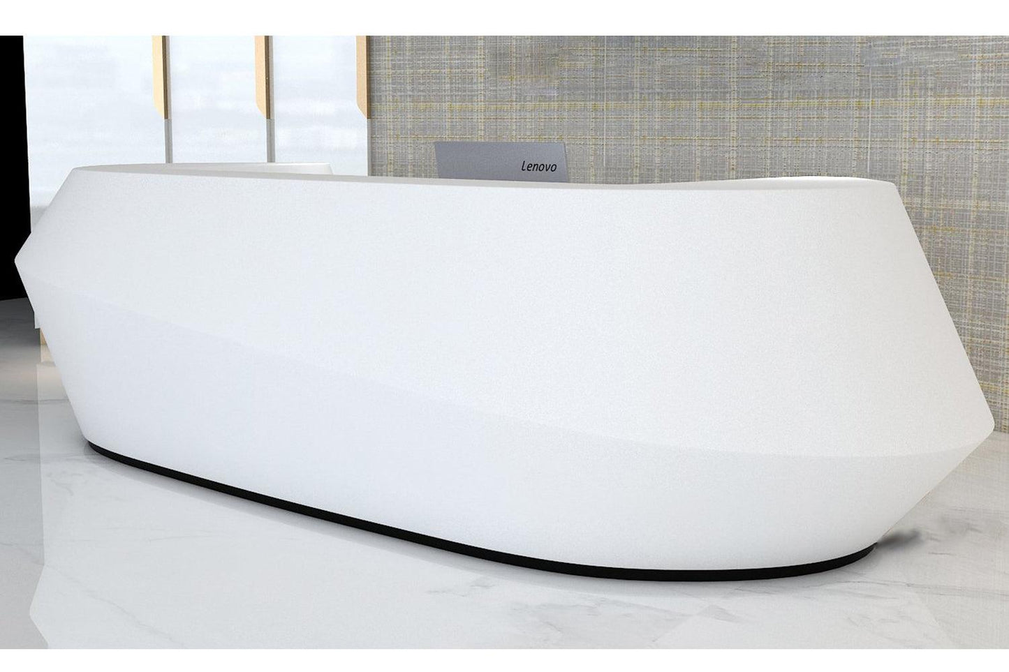 YHS Custom solid surface stone Reception desk white minimalist style