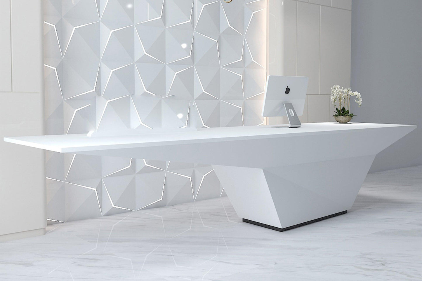 YHS Custom white 2meter Reception Desk Ideas Shaped