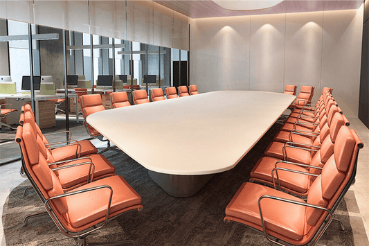 YHS Custom solid surface stone Conference Table White Minimalist Light  Modern