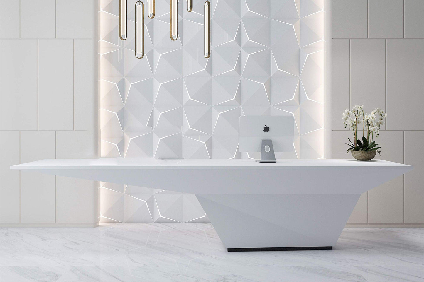YHS Custom white 2meter Reception Desk Ideas Shaped