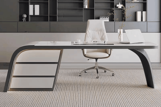 YHS Custom solid surface stone manager desk White Modern Ideas