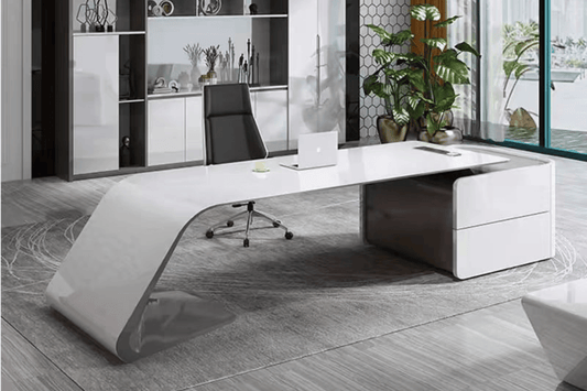 YHS Custom solid surface stone Manager Desk White Minimalist Creative Office