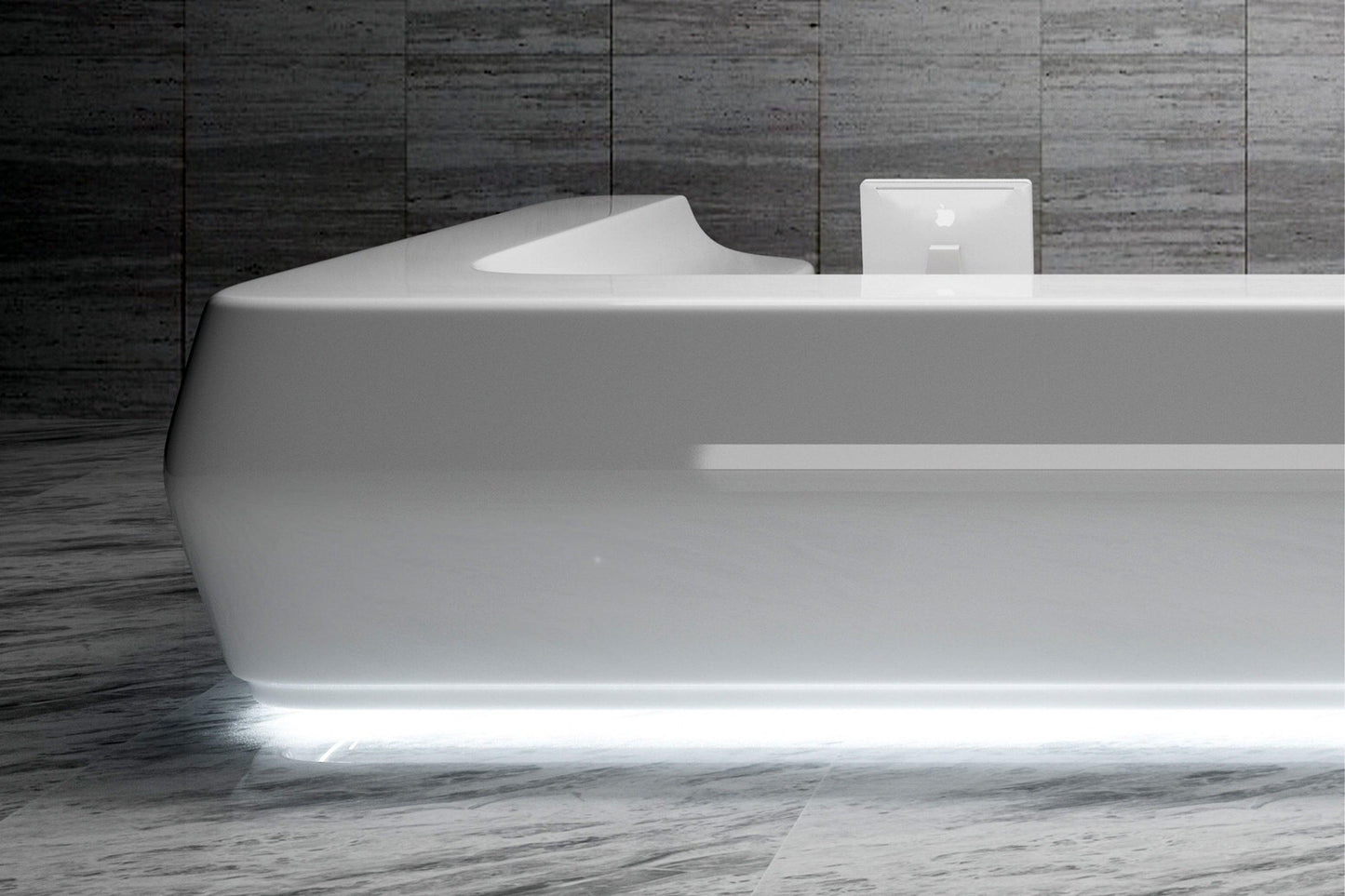 YHS Custom solid surface stone Reception Desk Simple Modern