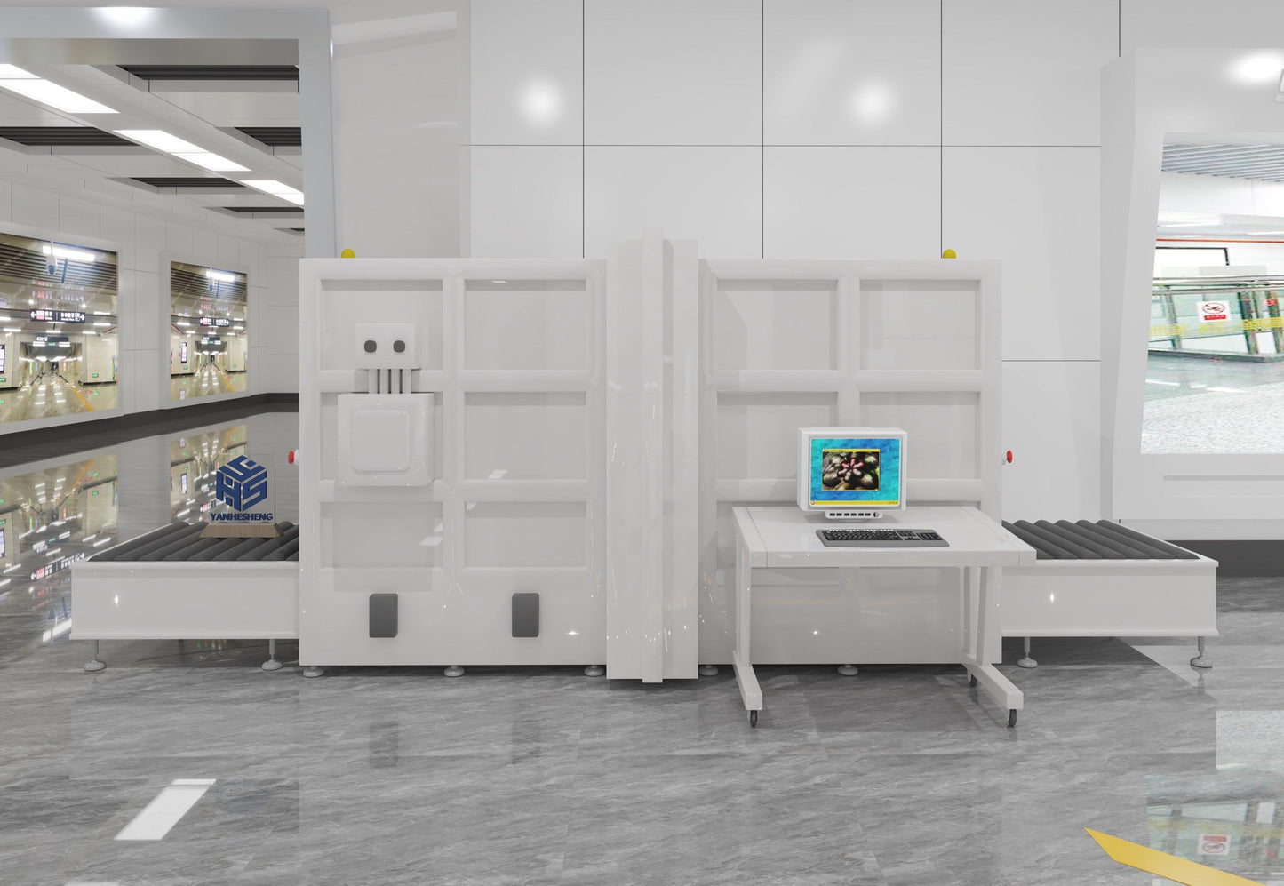 YHS airport security checkpoint kiosk custom solid surface supplies