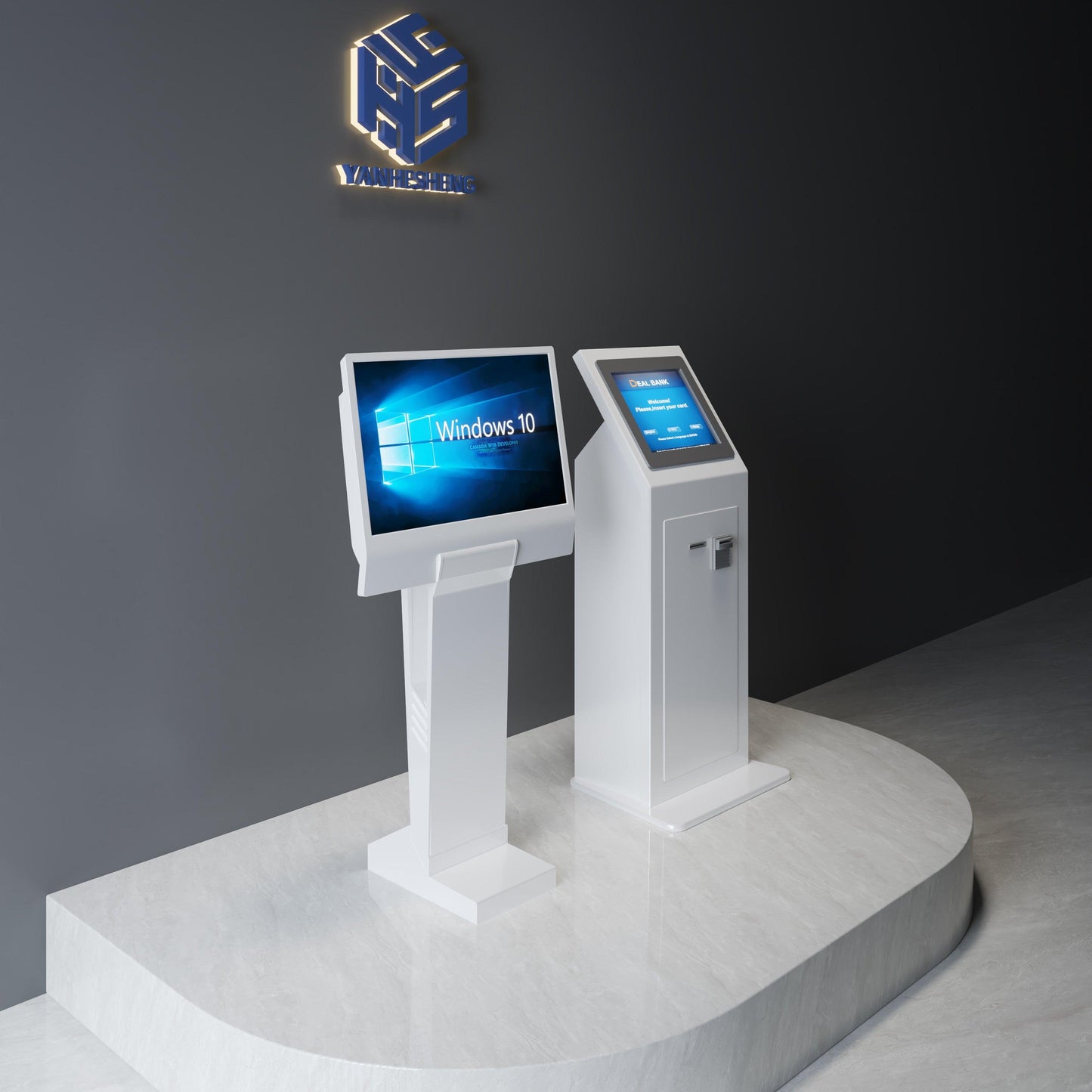 self service lottery machines monitor install white surface custom furntiure