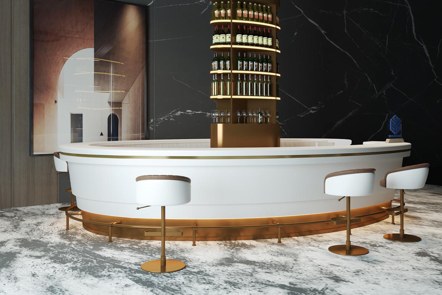 Round bar counter 5meter Coffee shop luxury solid surface stone YHS ...